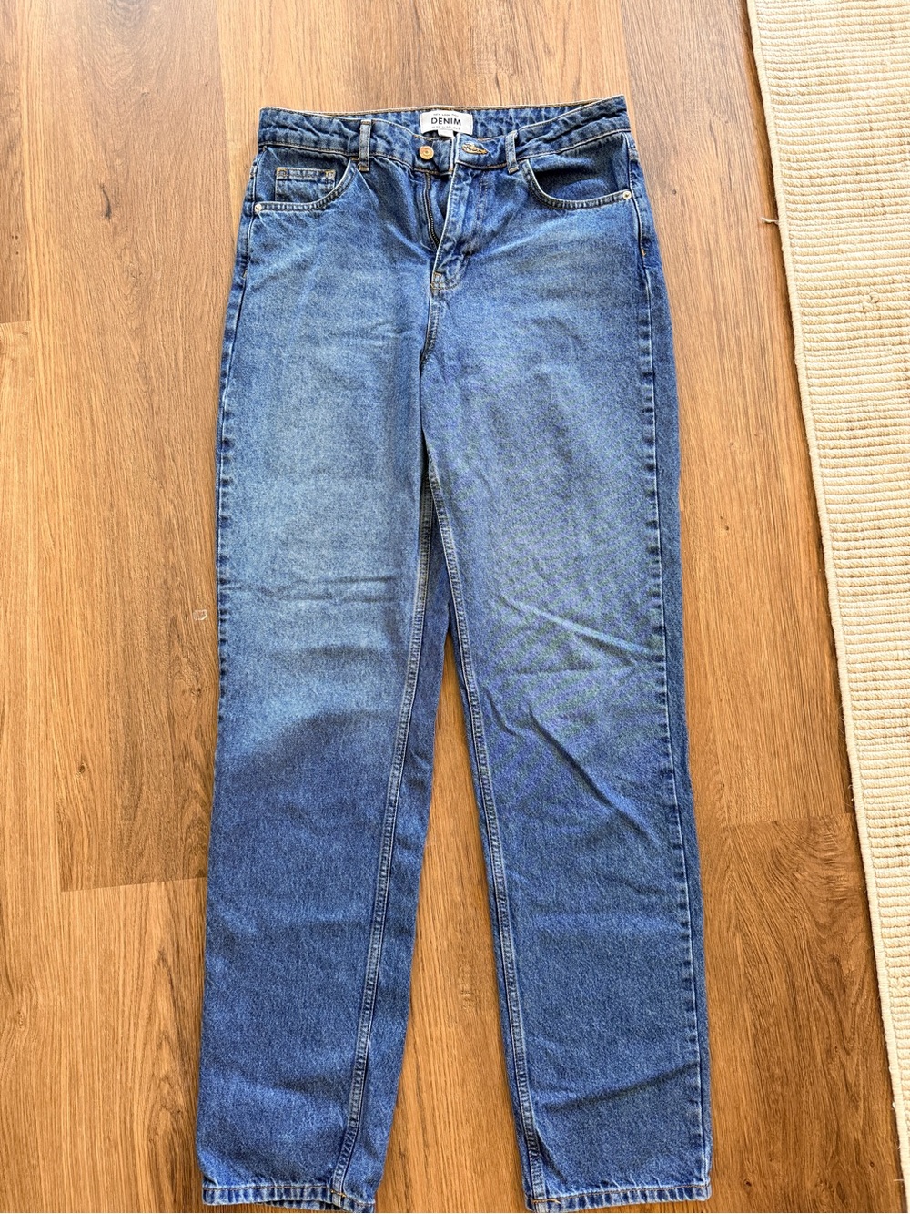 GAP High-Rise Straight Leg Jeans - Blue Denim